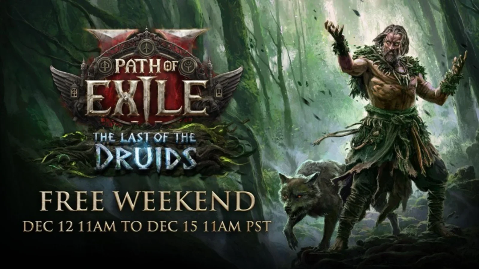 Path of Exile 2 lança atualização The Last of the Druids! Jogue grátis neste fim de semana, teste a nova classe Druida e ganhe recompensas na Twitch.