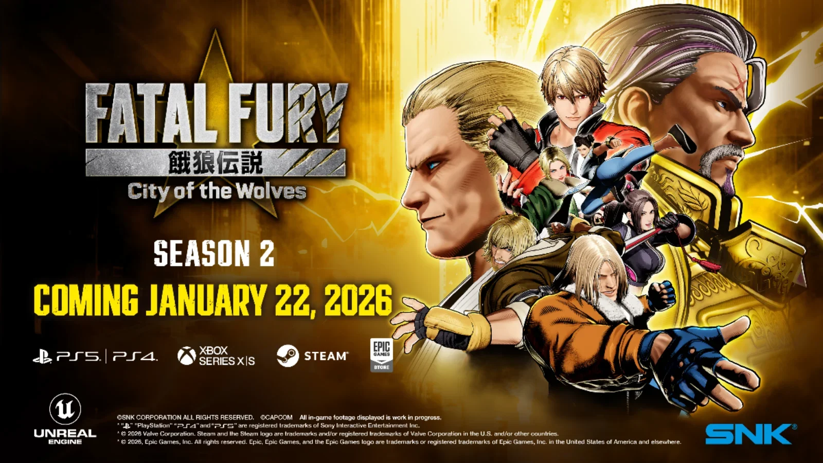 Temporada 2 de Fatal Fury: City of the Wolves começa dia 22/01. Kim Jae Hoon, Nightmare Geese e Blue Mary confirmados.