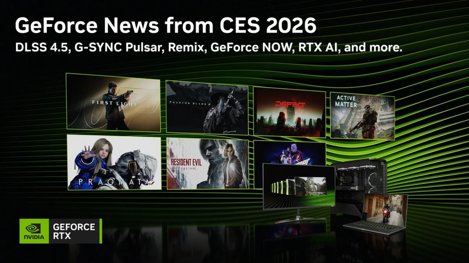 NVIDIA lança DLSS 4.5 com 6X Frame Gen na CES 2026. Monitores G-SYNC Pulsar e suporte Linux no GeForce NOW também são revelados.