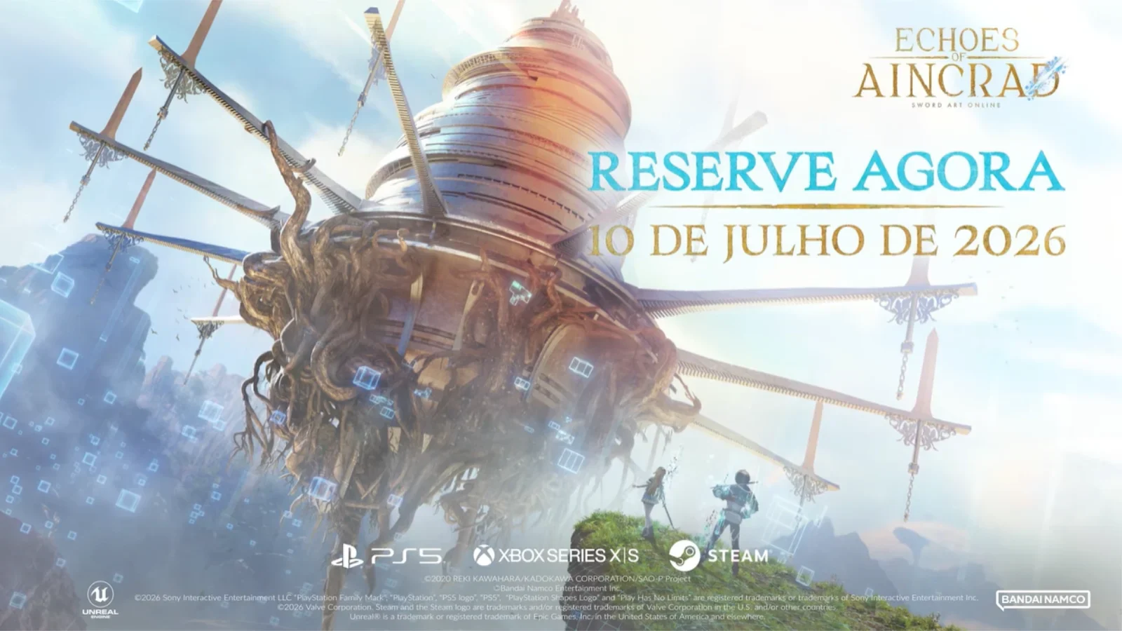 Echoes of Aincrad, o novo RPG de Sword Art Online, chega em 10 de julho! Crie seu herói e sobreviva a Aincrad no PS5, Xbox e PC.