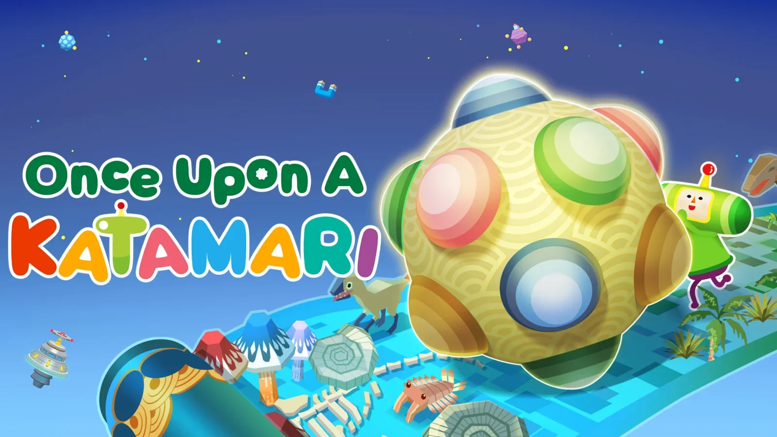 O novo Once Upon A KATAMARI DLC chegou! Confira os remixes da série Katamari Damacy e os 10 novos acessórios para o seu Primo.